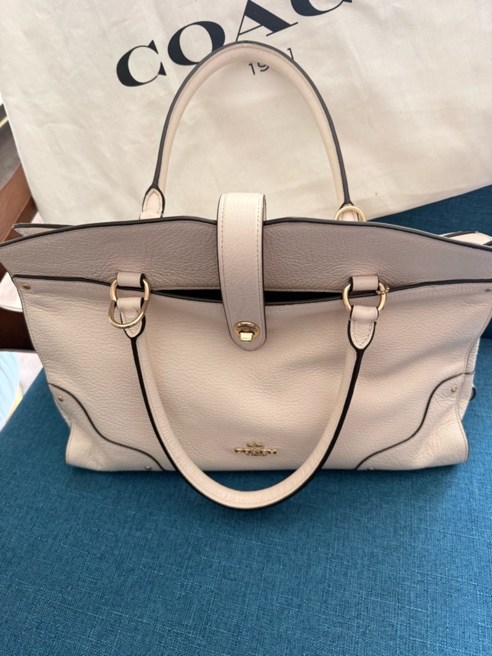 Coach Cream Bag with Dust Cover
